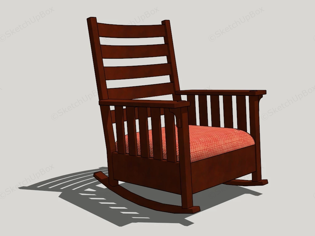 Wood Rocking Chair sketchup model preview - SketchupBox