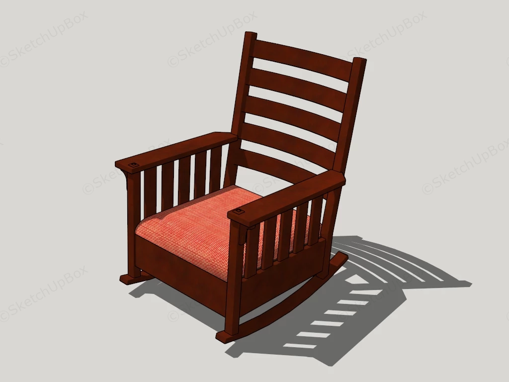 Wood Rocking Chair sketchup model preview - SketchupBox