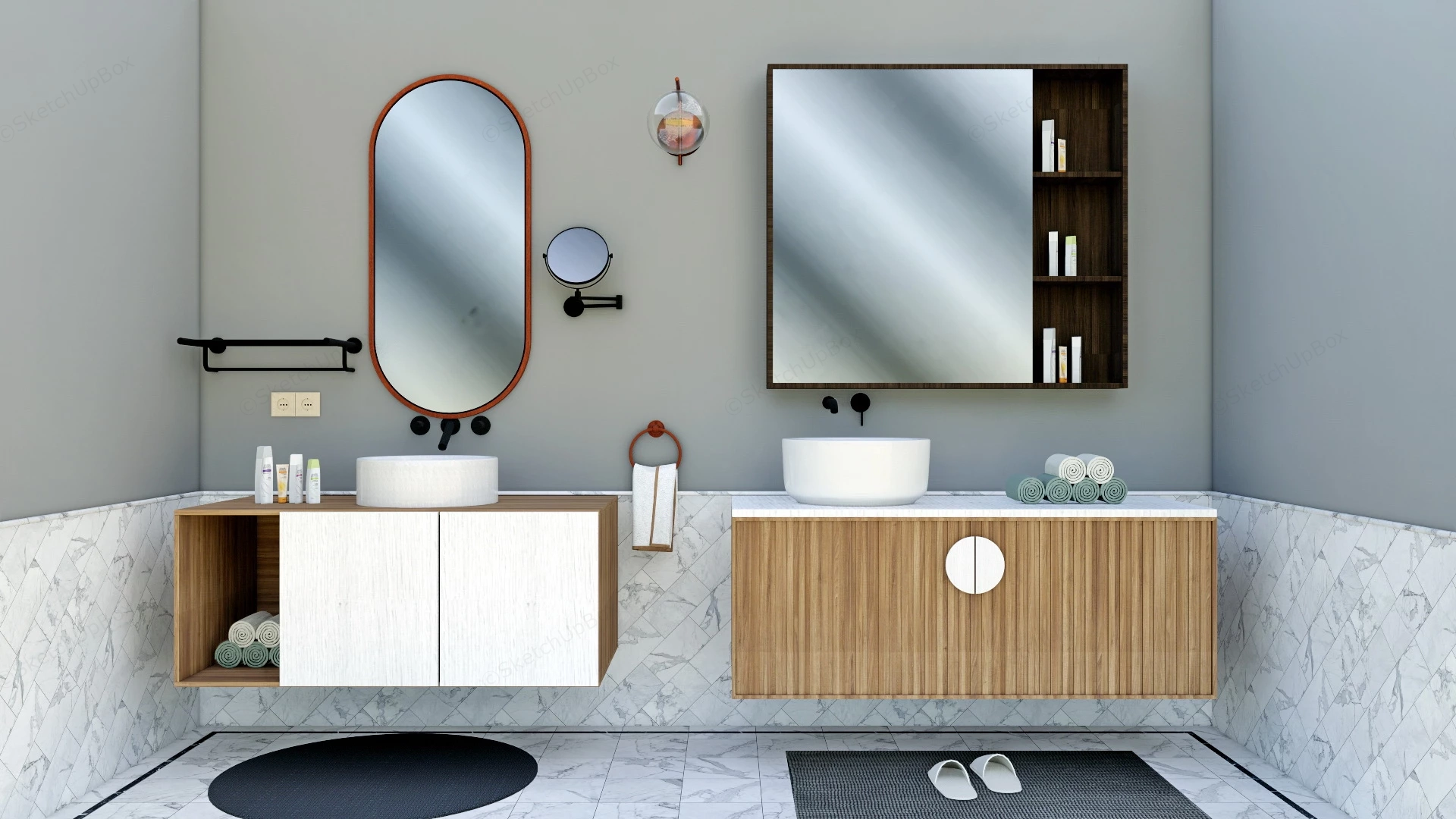 Floating Bathroom Vanities sketchup model preview - SketchupBox