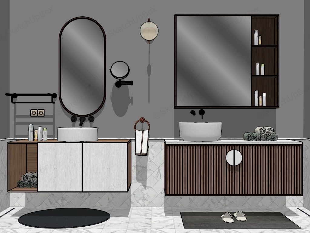 Floating Bathroom Vanities sketchup model preview - SketchupBox