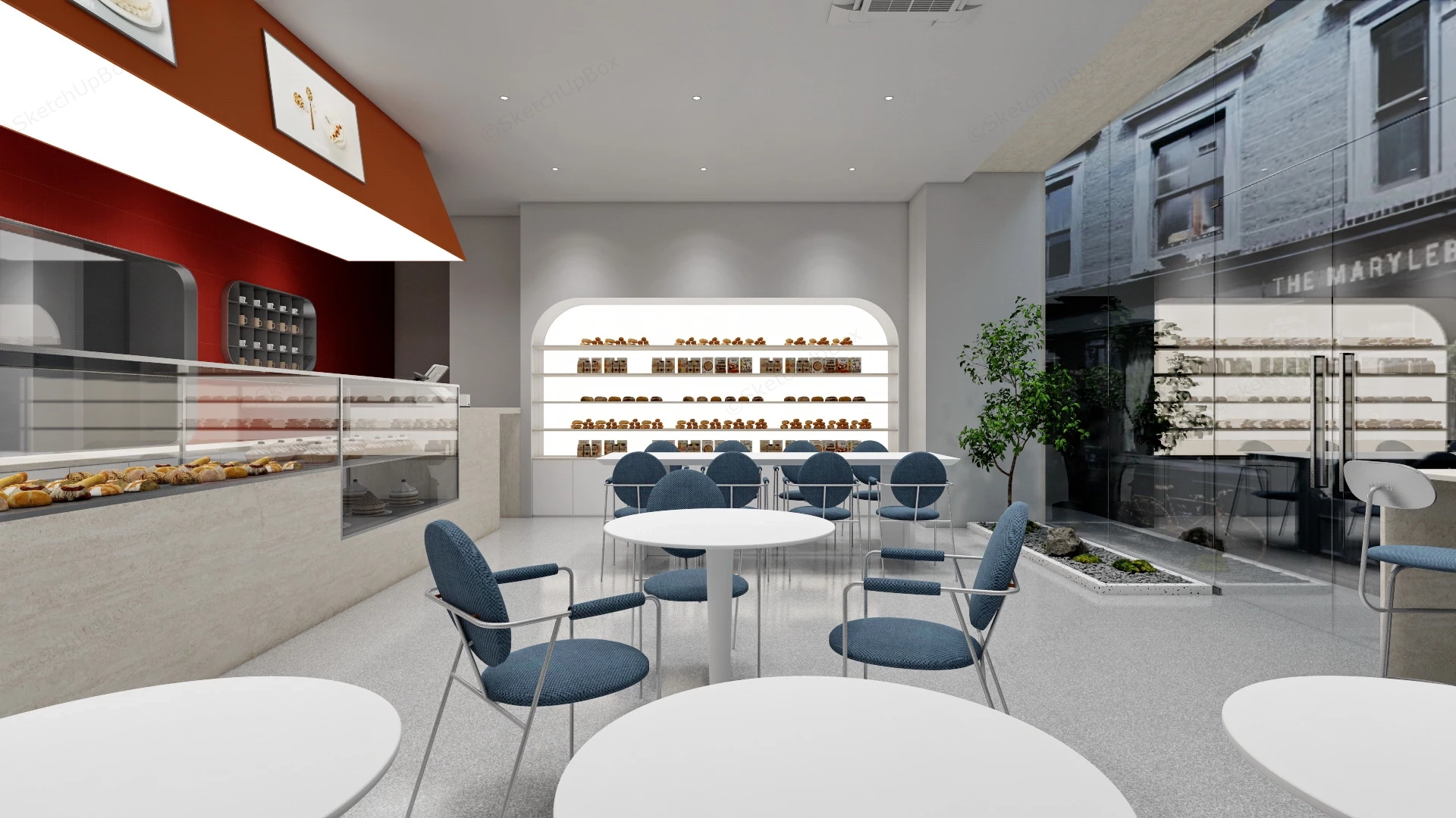 Bakery Cafe Interior Design sketchup model preview - SketchupBox