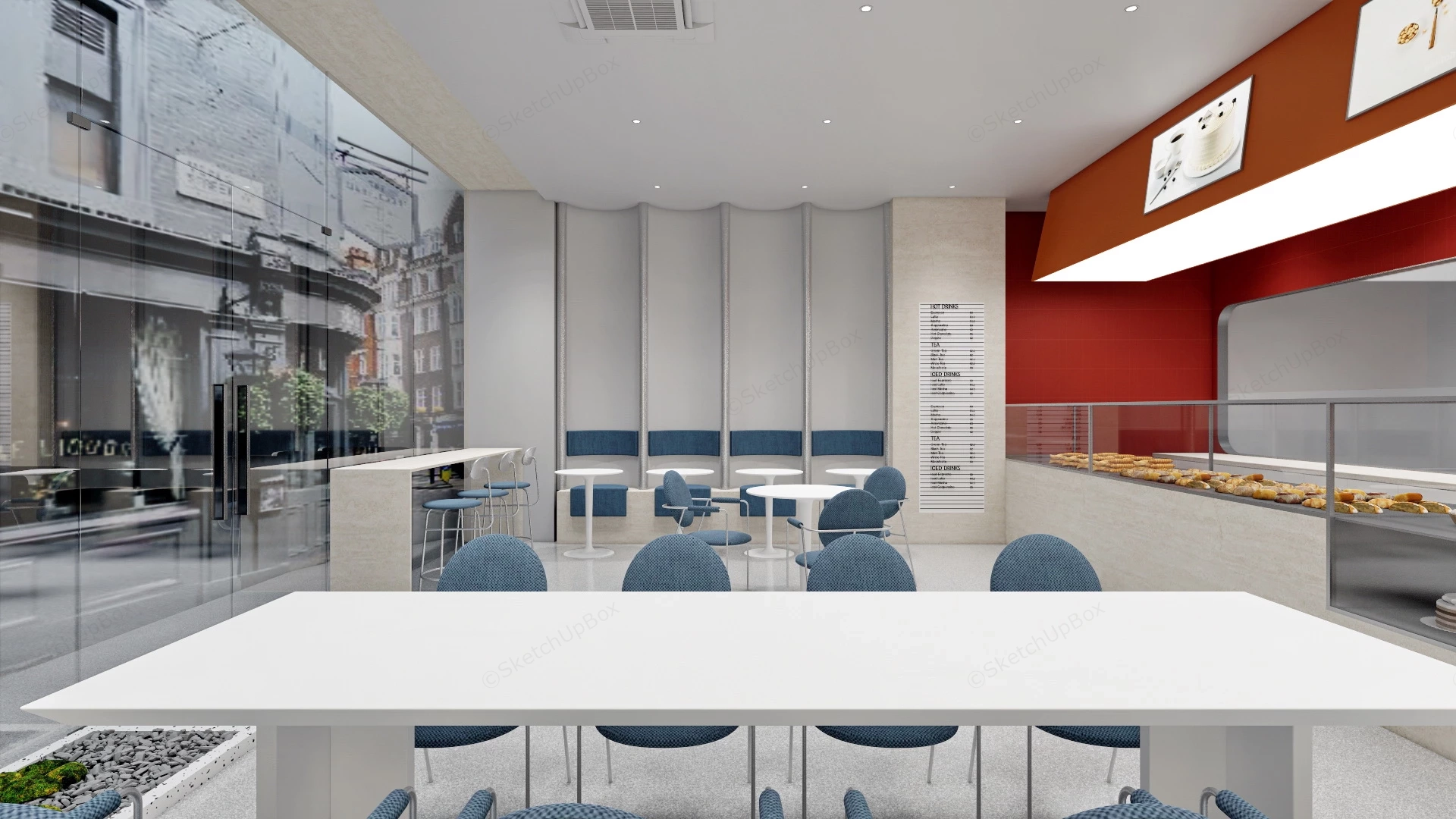 Bakery Cafe Interior Design sketchup model preview - SketchupBox