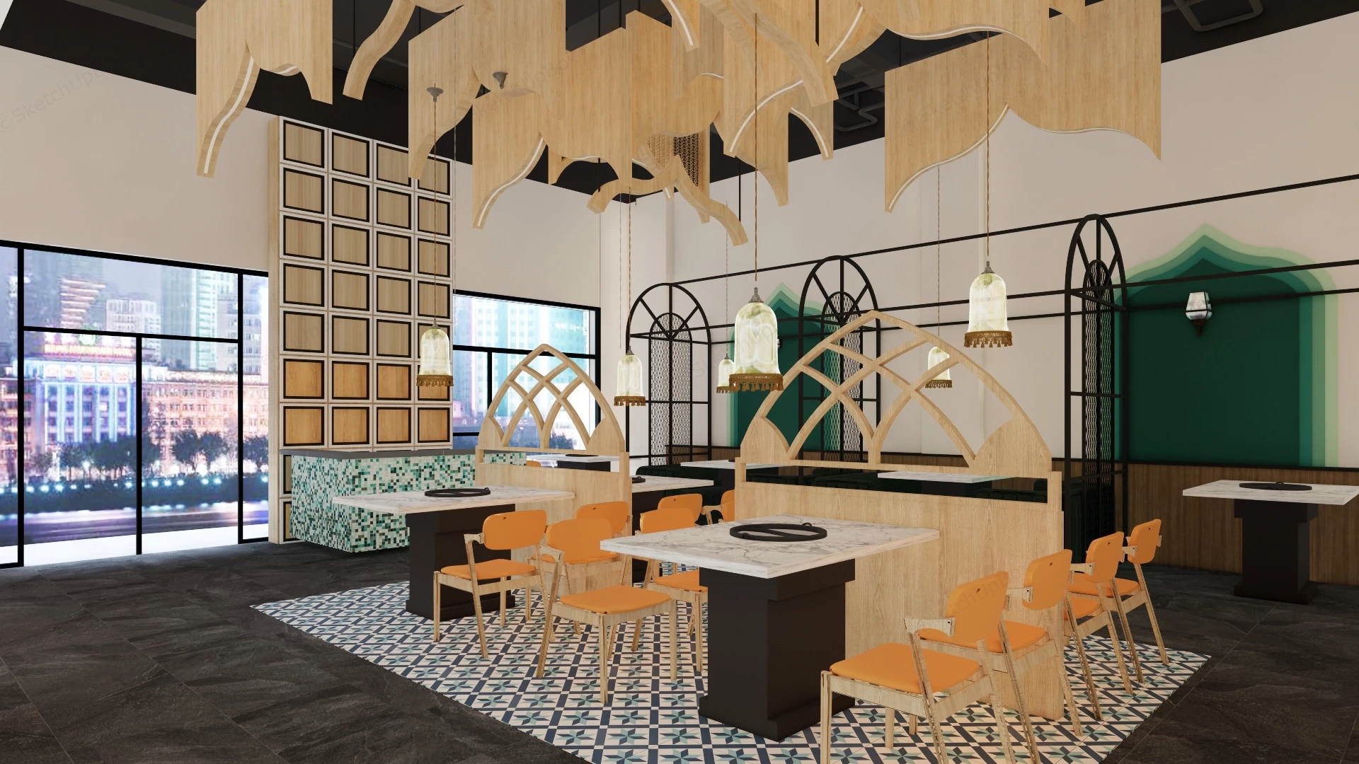 Chinese BBQ Restaurant sketchup model preview - SketchupBox