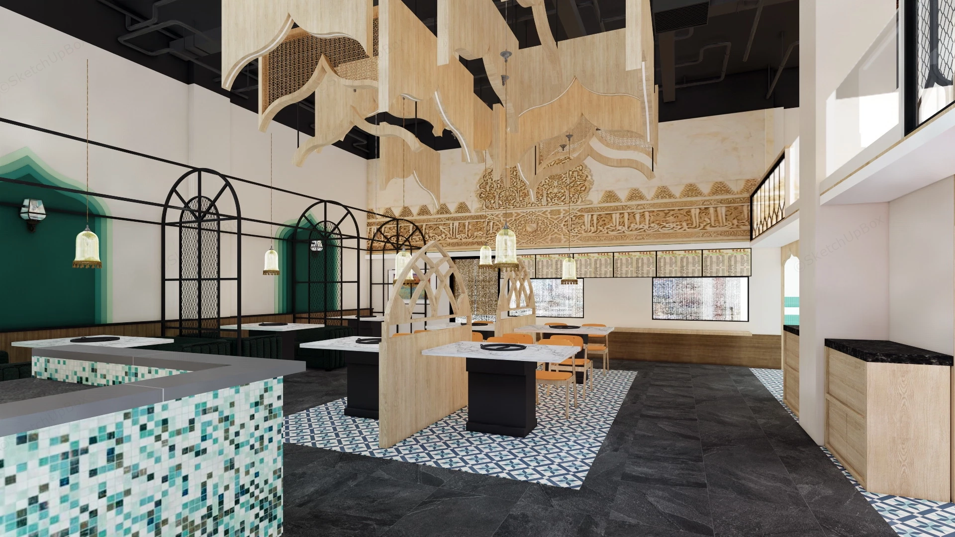 Chinese BBQ Restaurant sketchup model preview - SketchupBox