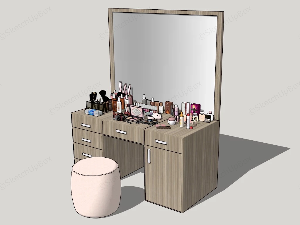 Bedroom Dressing Table Set sketchup model preview - SketchupBox
