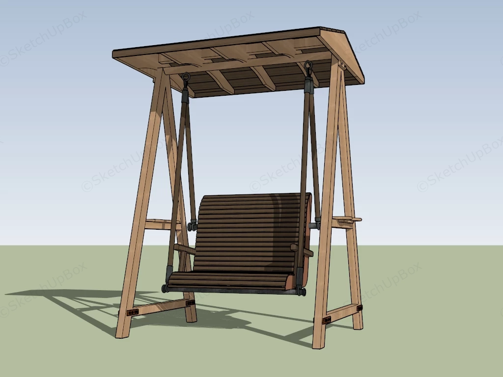 Wood Swing With Canopy sketchup model preview - SketchupBox