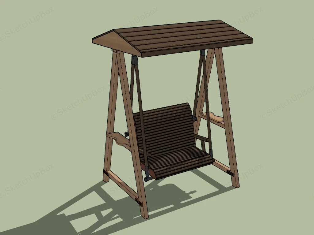 Wood Swing With Canopy sketchup model preview - SketchupBox