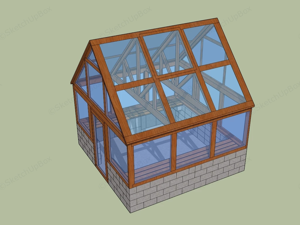 Small Home Greenhouse sketchup model preview - SketchupBox