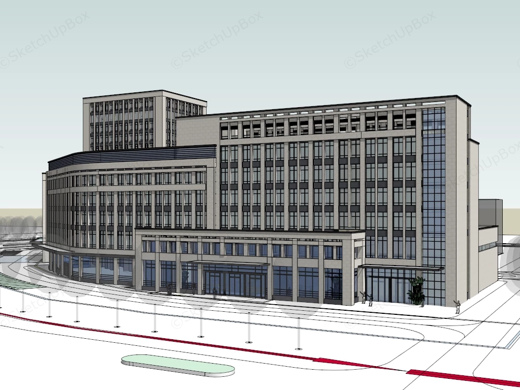Commercial Street Buildings sketchup model preview - SketchupBox