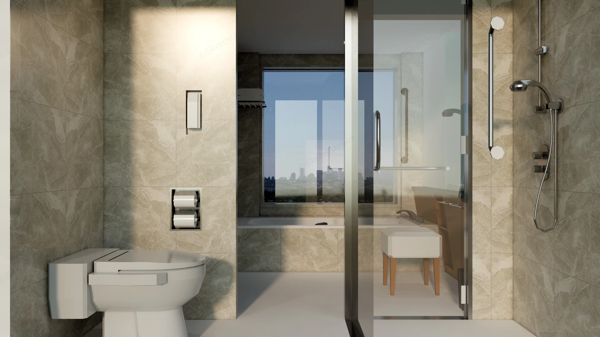 Small Bathroom Designs sketchup model preview - SketchupBox