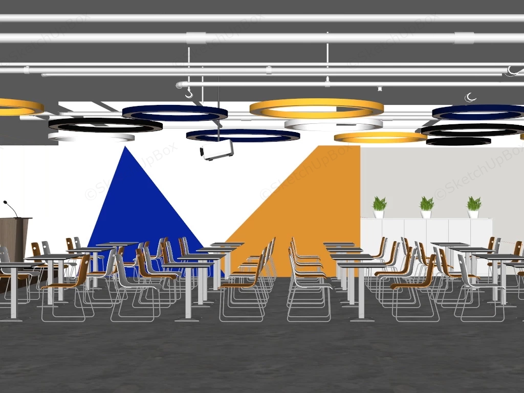 School Canteen Design sketchup model preview - SketchupBox