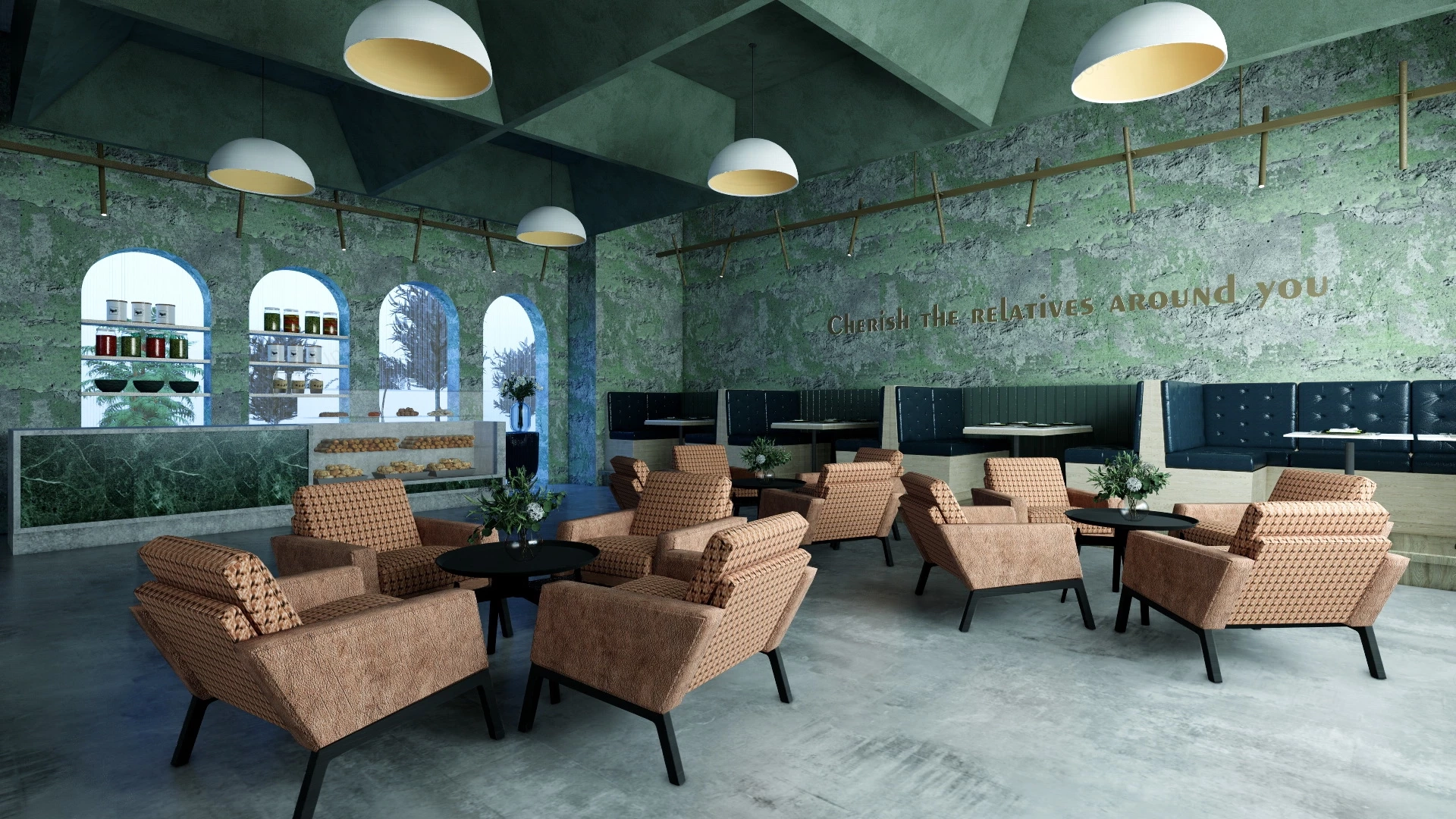 Retro Coffee Shop Design sketchup model preview - SketchupBox