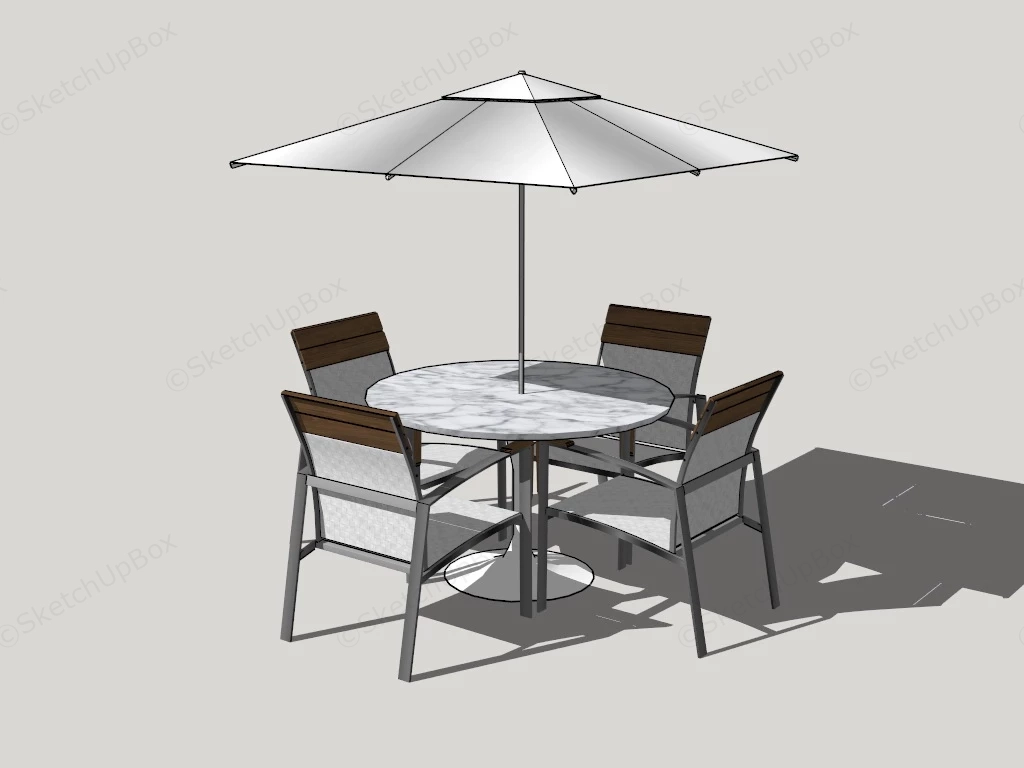 Outdoor Patio Table Set sketchup model preview - SketchupBox