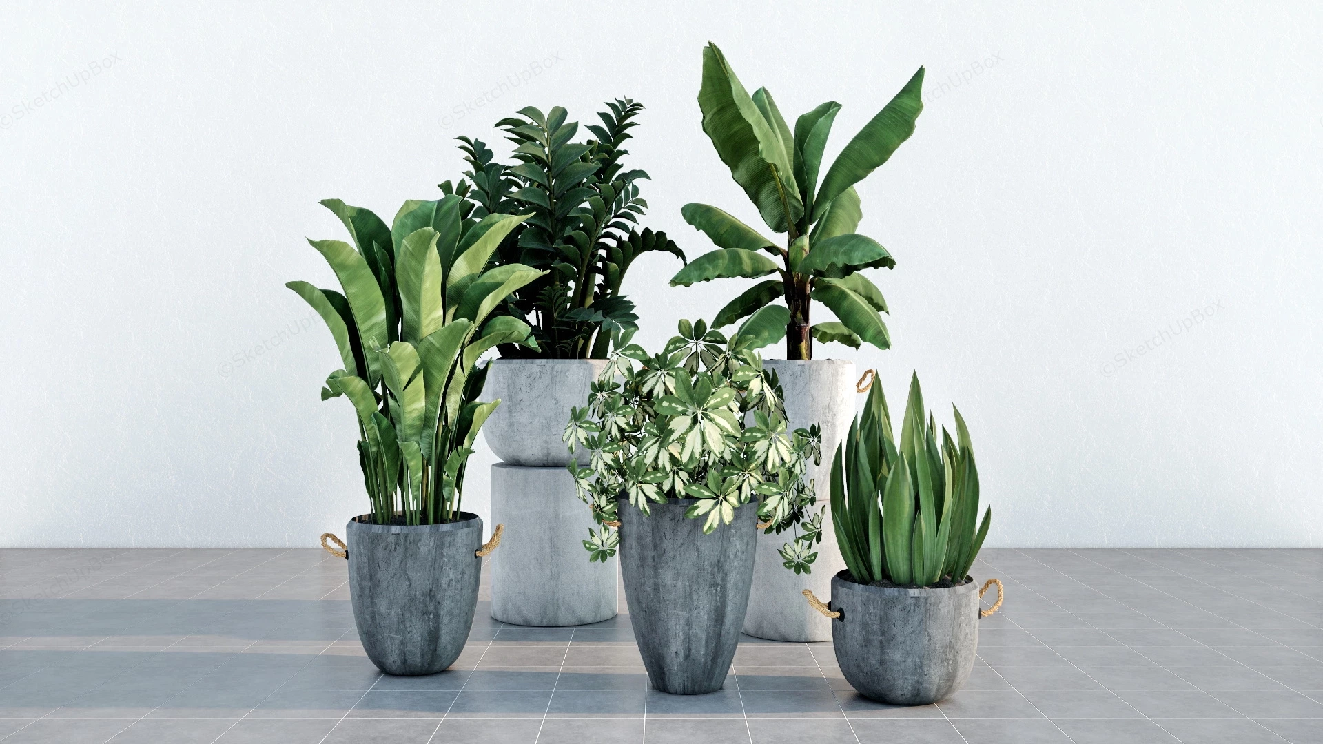 Big Concrete Planters sketchup model preview - SketchupBox