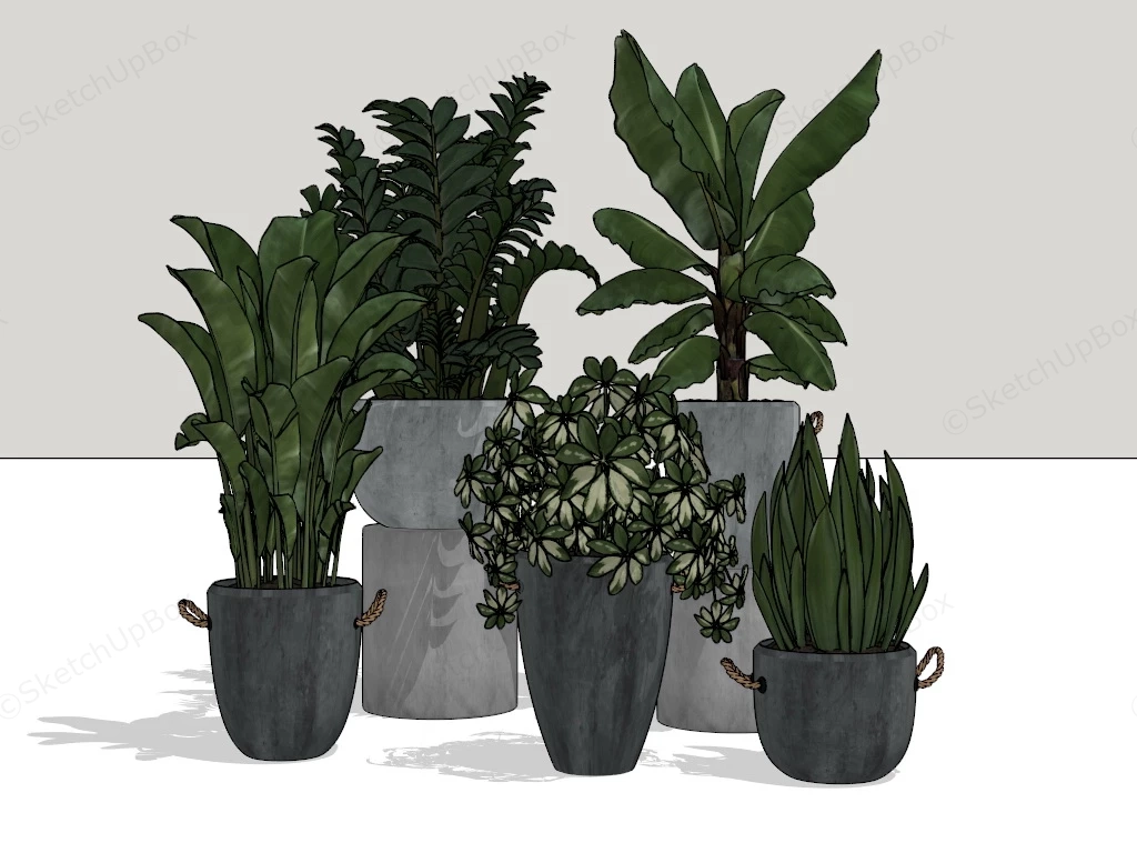 Big Concrete Planters sketchup model preview - SketchupBox