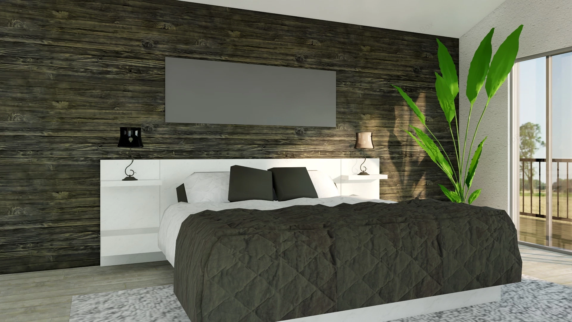 Minimalist Bedroom Decor sketchup model preview - SketchupBox