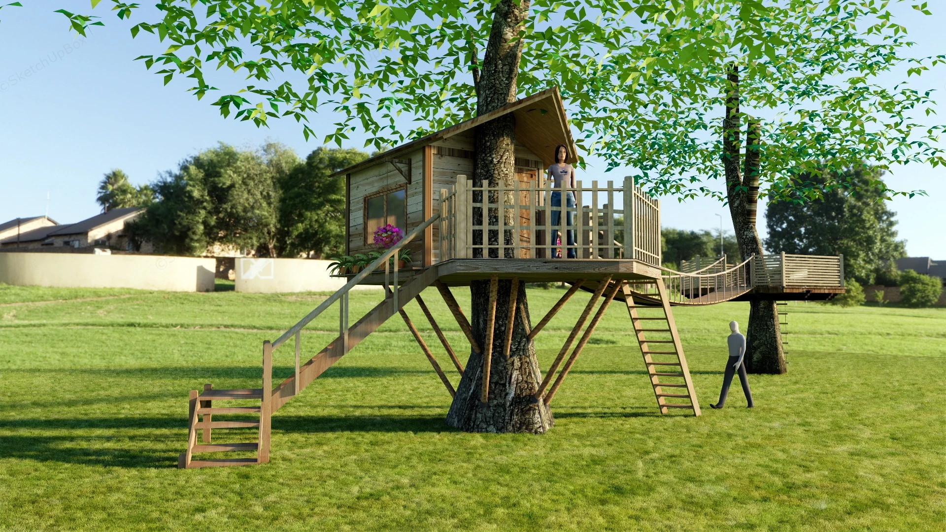 Backyard Treehouse sketchup model preview - SketchupBox