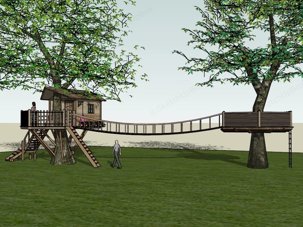 Backyard Treehouse sketchup model preview - SketchupBox