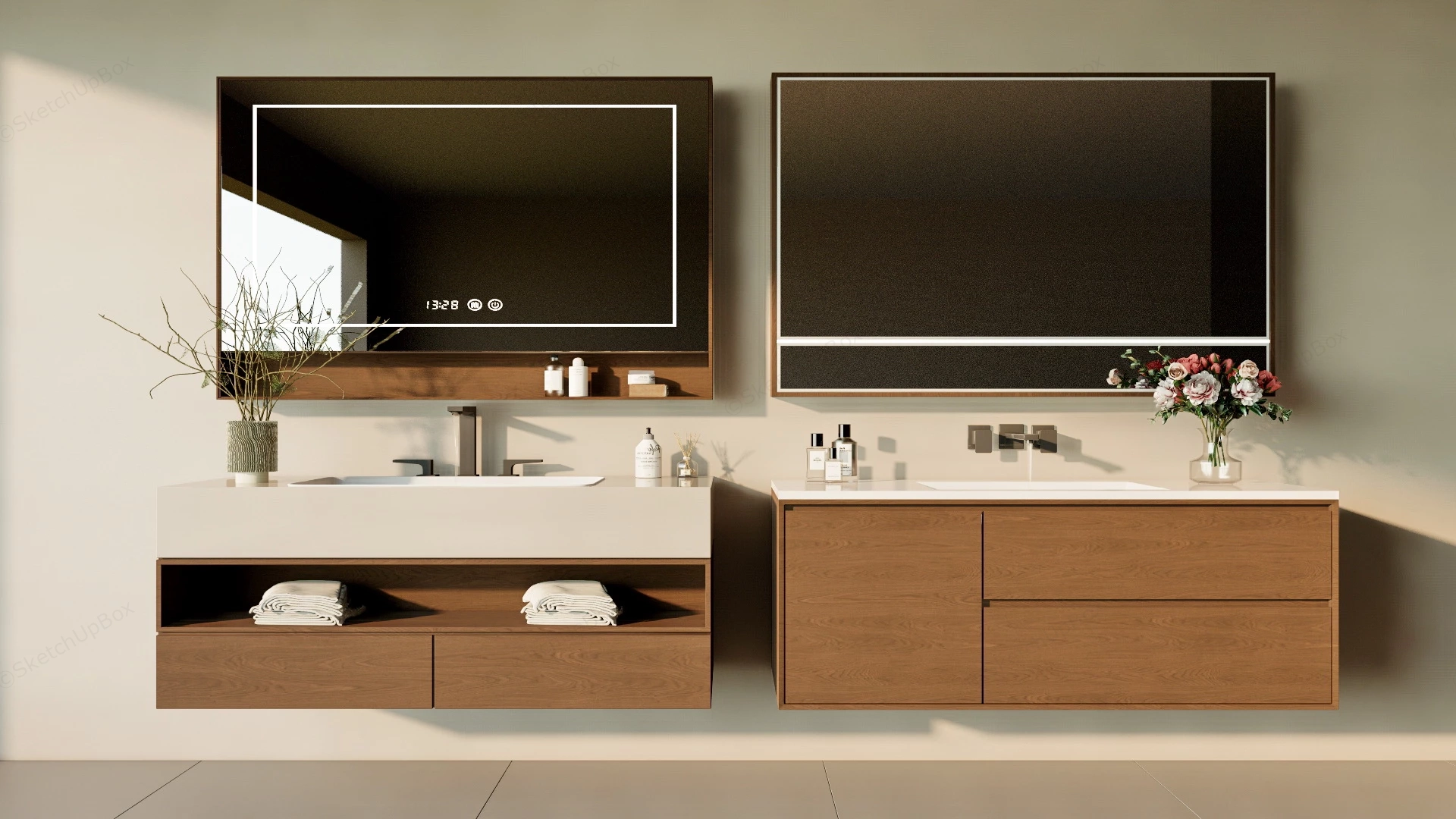 Floating Bathroom Vanity Cabinets sketchup model preview - SketchupBox