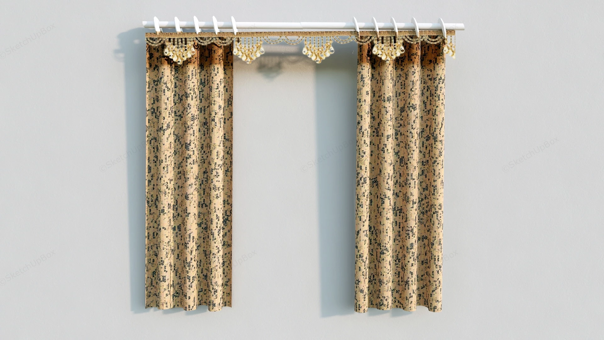 Plain Brown Curtains sketchup model preview - SketchupBox