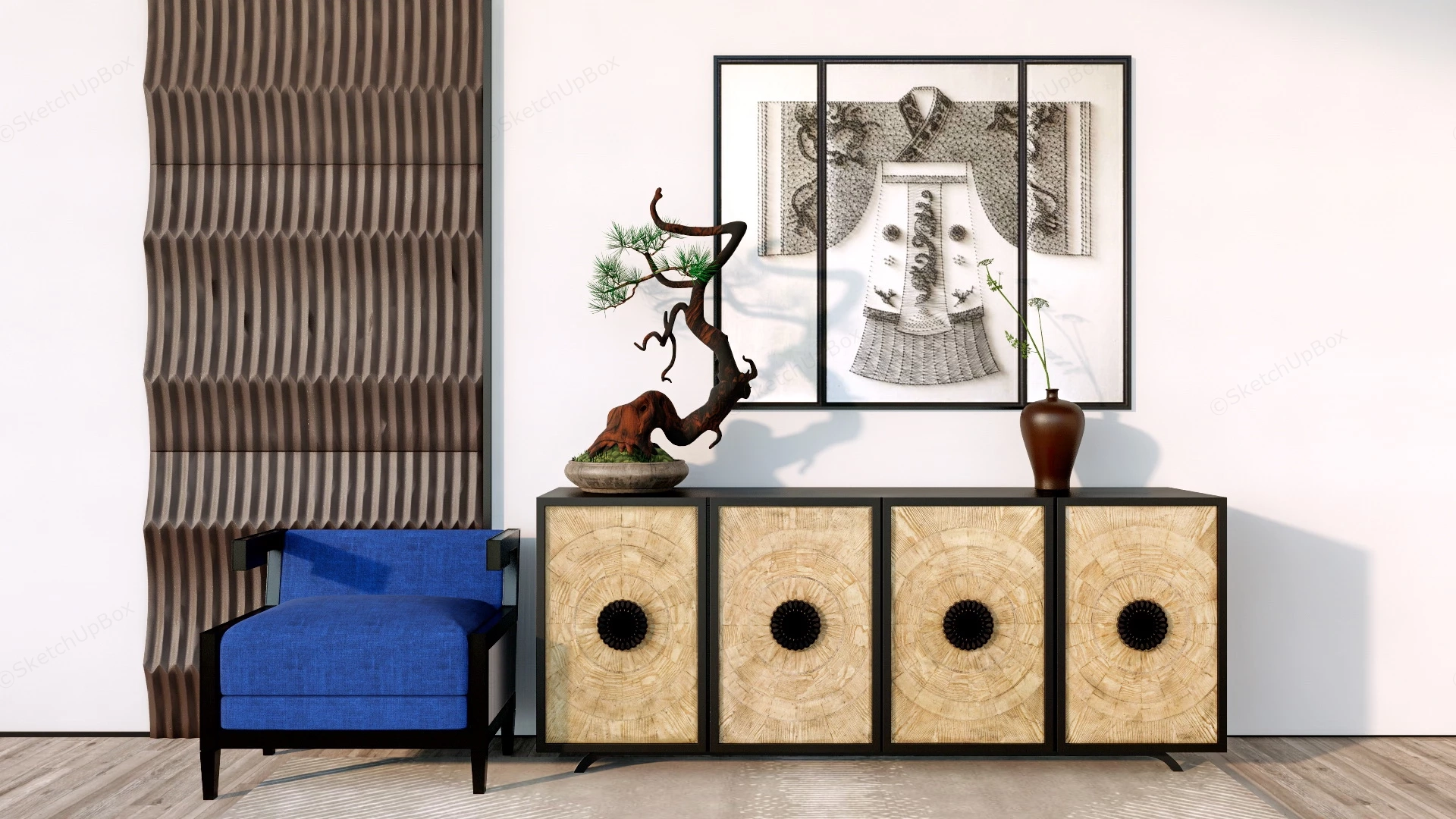 Living Room Accent Cabinet sketchup model preview - SketchupBox