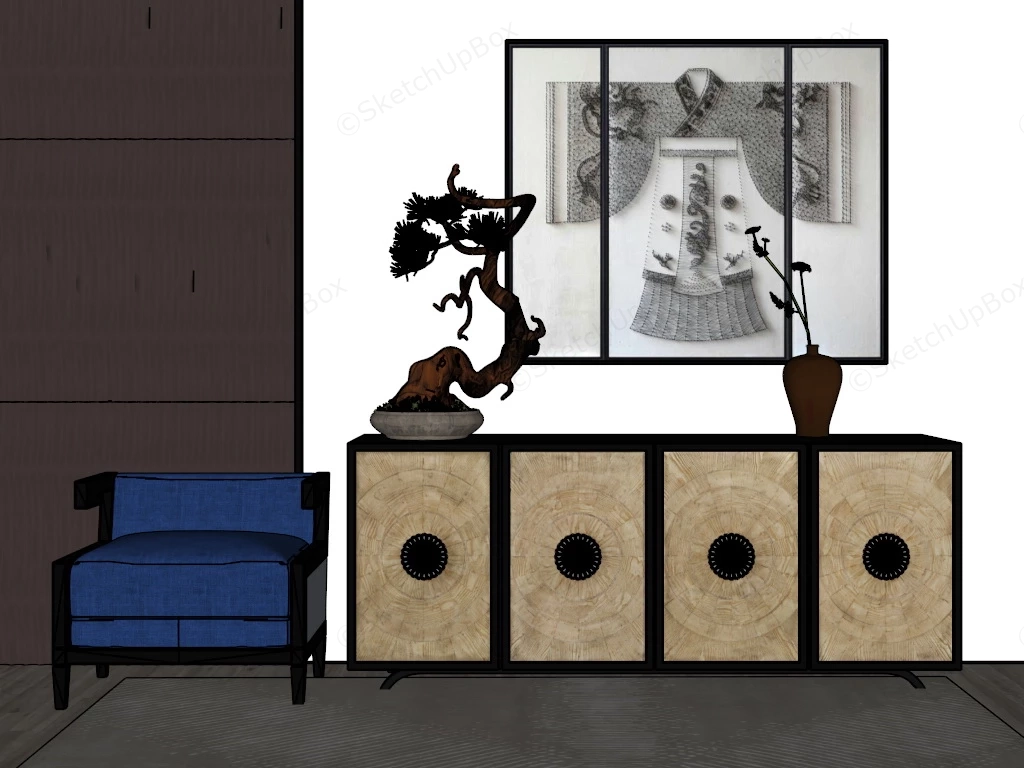 Living Room Accent Cabinet sketchup model preview - SketchupBox