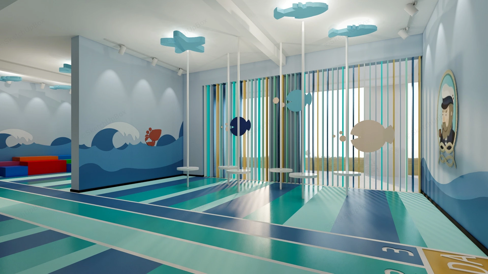 Nursery Indoor Playground Design sketchup model preview - SketchupBox