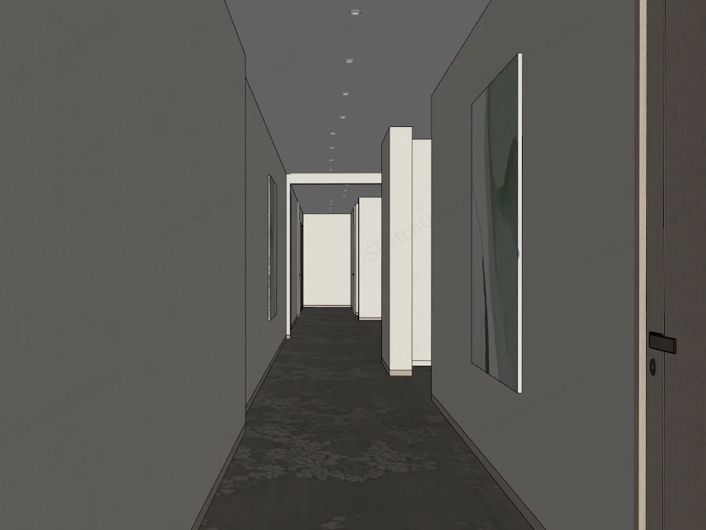 Hotel Corridor Design sketchup model preview - SketchupBox