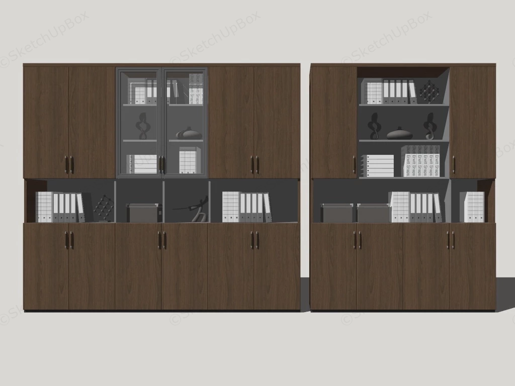 Large Office Wall Cabinets sketchup model preview - SketchupBox