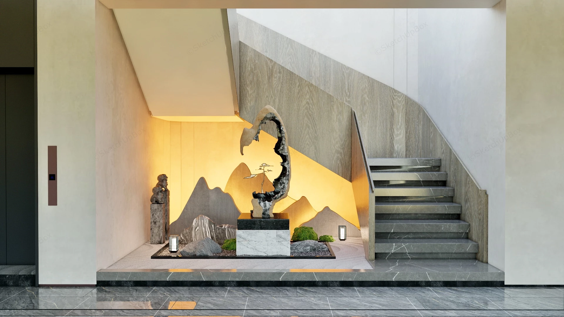 Under Stair Landscaping Design sketchup model preview - SketchupBox