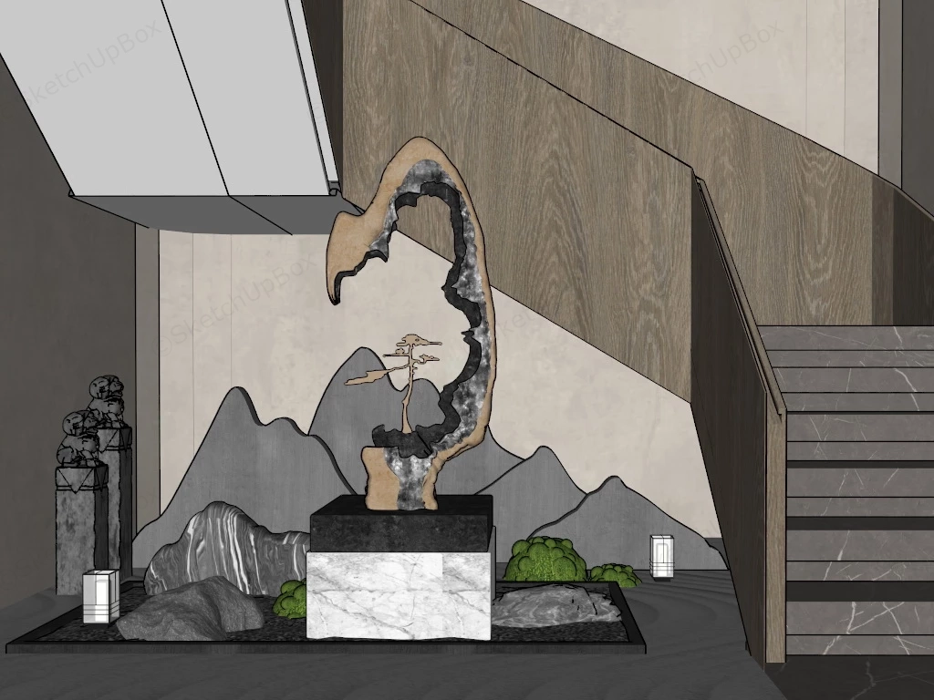 Under Stair Landscaping Design sketchup model preview - SketchupBox