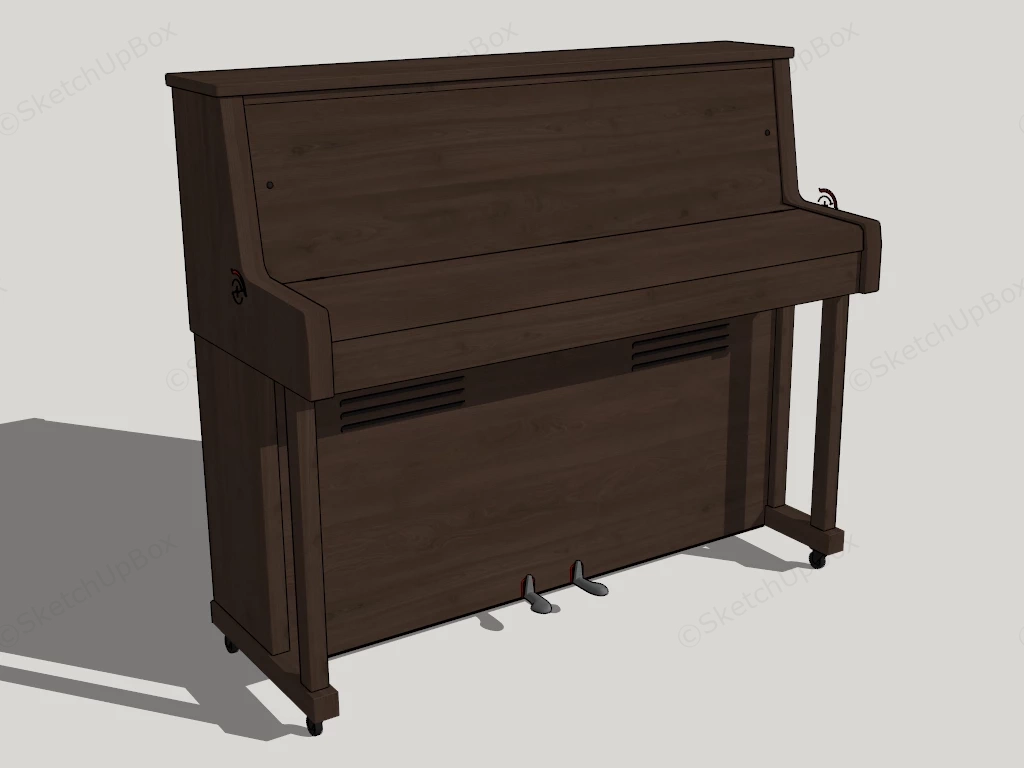 Vintage Upright Piano sketchup model preview - SketchupBox