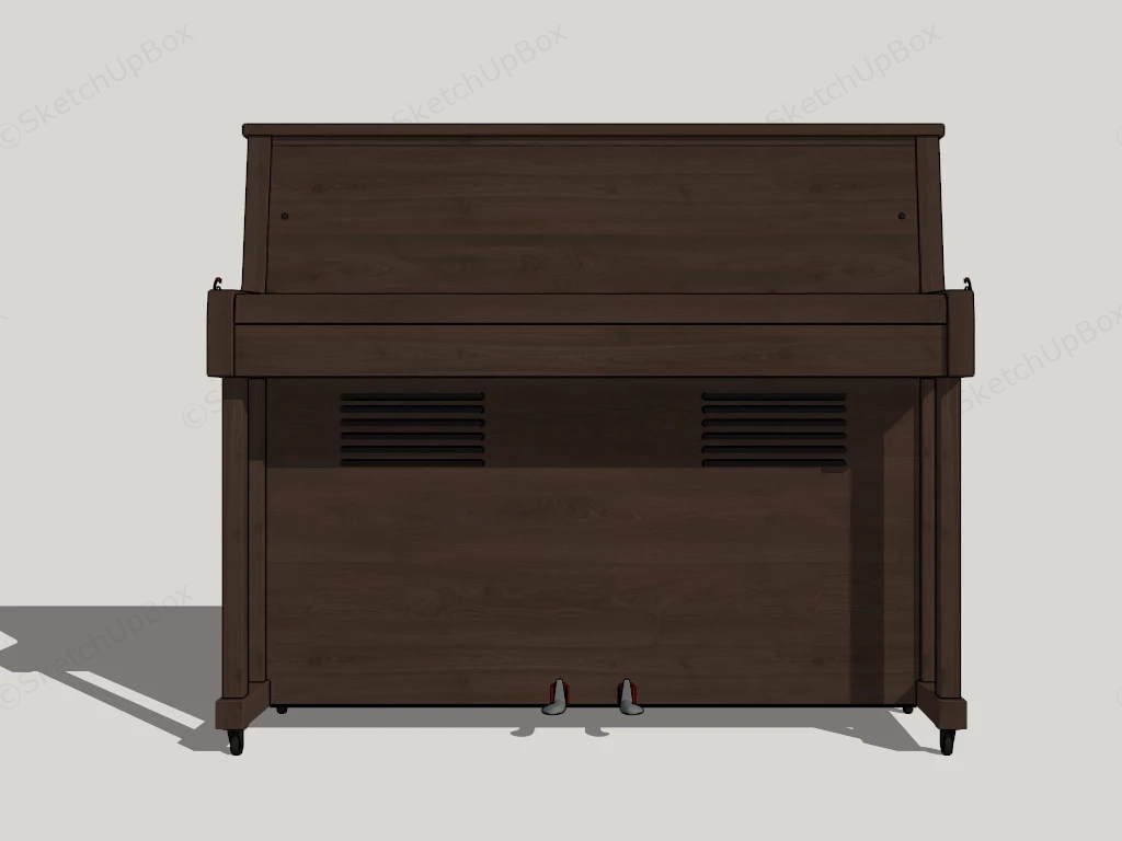 Vintage Upright Piano sketchup model preview - SketchupBox