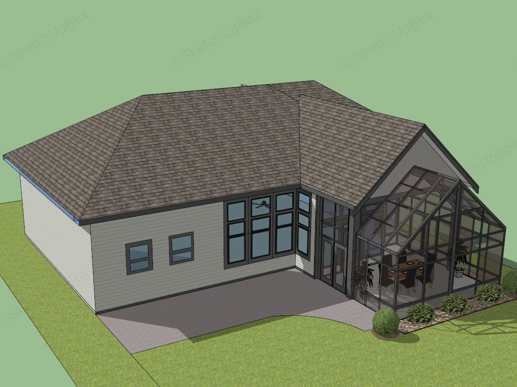 Sunroom Dining Room Addition sketchup model preview - SketchupBox