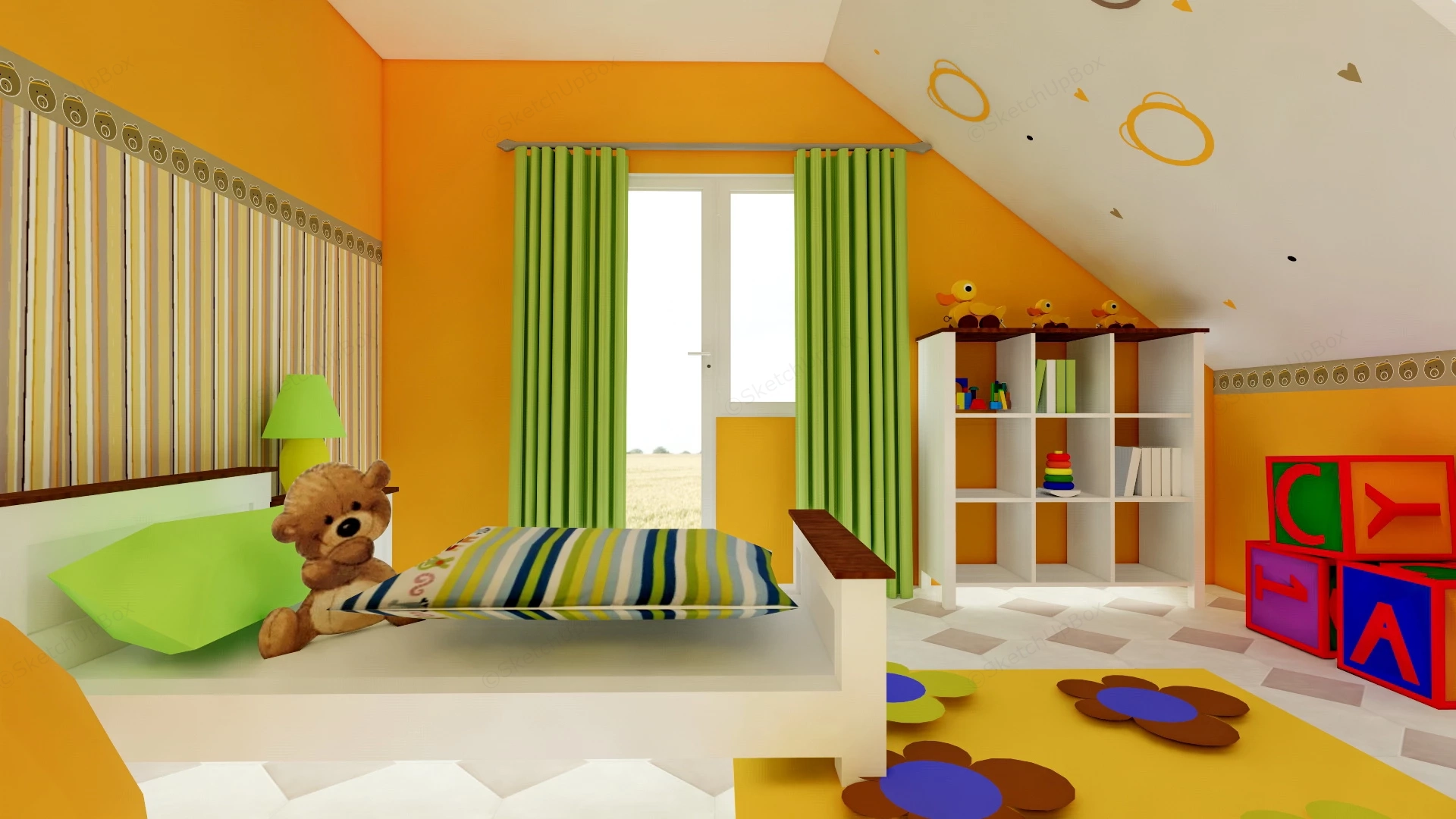 Bright Kids Room sketchup model preview - SketchupBox
