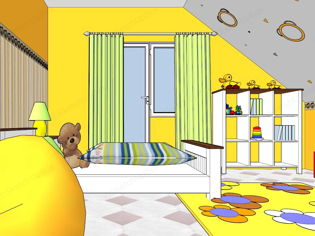 Bright Kids Room sketchup model preview - SketchupBox