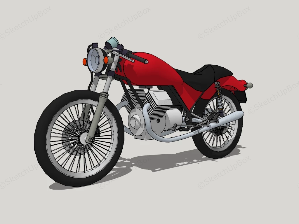 Red Motorcycle sketchup model preview - SketchupBox
