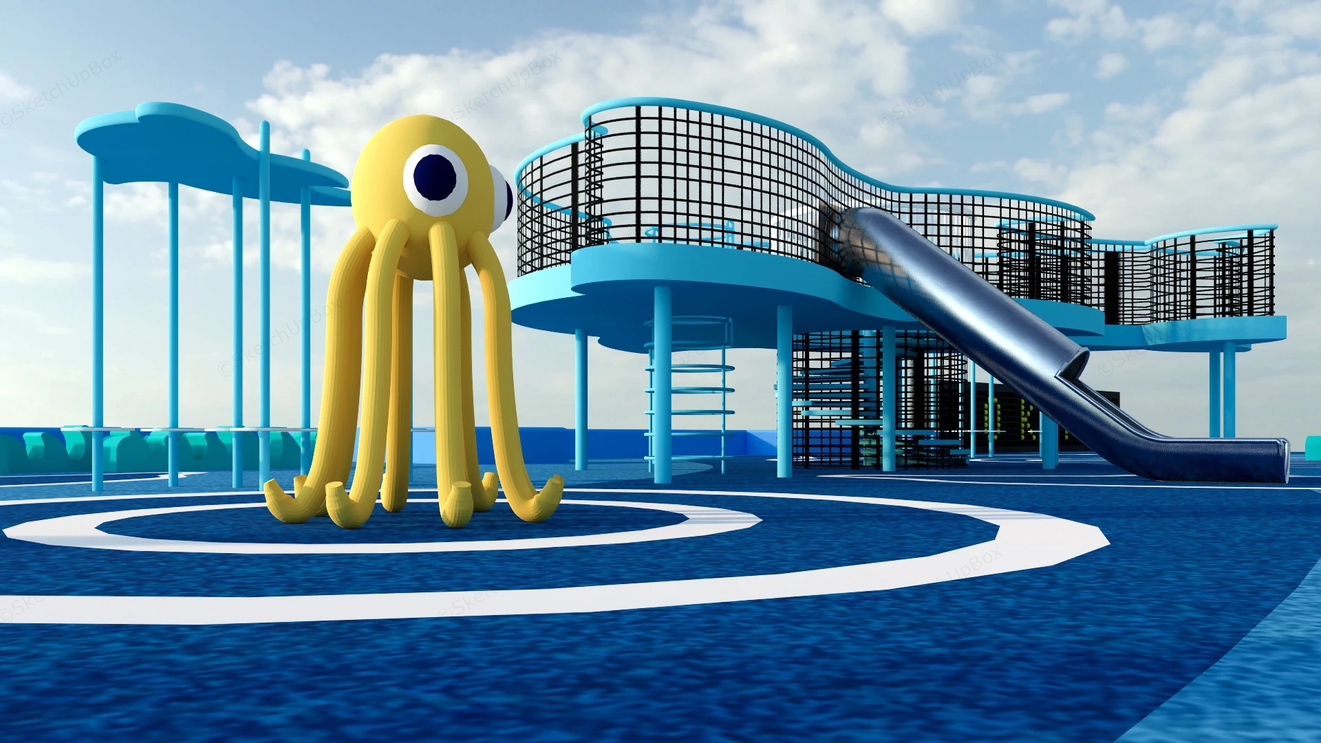 Marine Themed Playground sketchup model preview - SketchupBox
