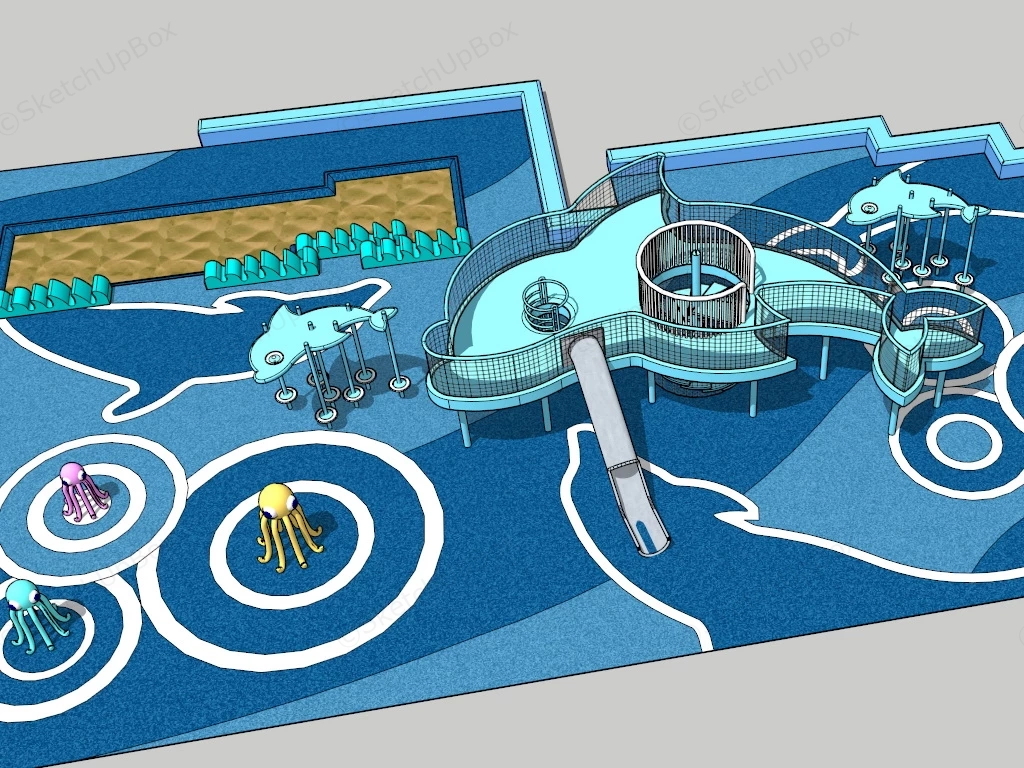 Marine Themed Playground sketchup model preview - SketchupBox