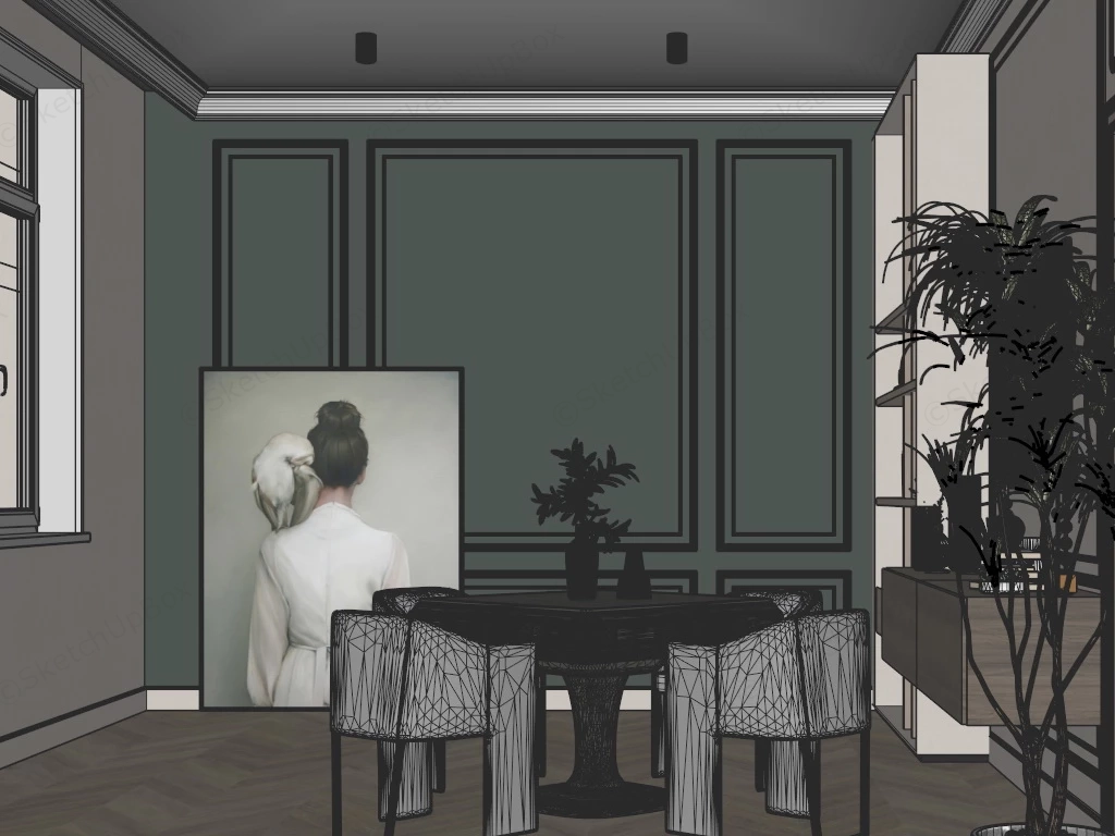 Mahjong Room Design Idea sketchup model preview - SketchupBox