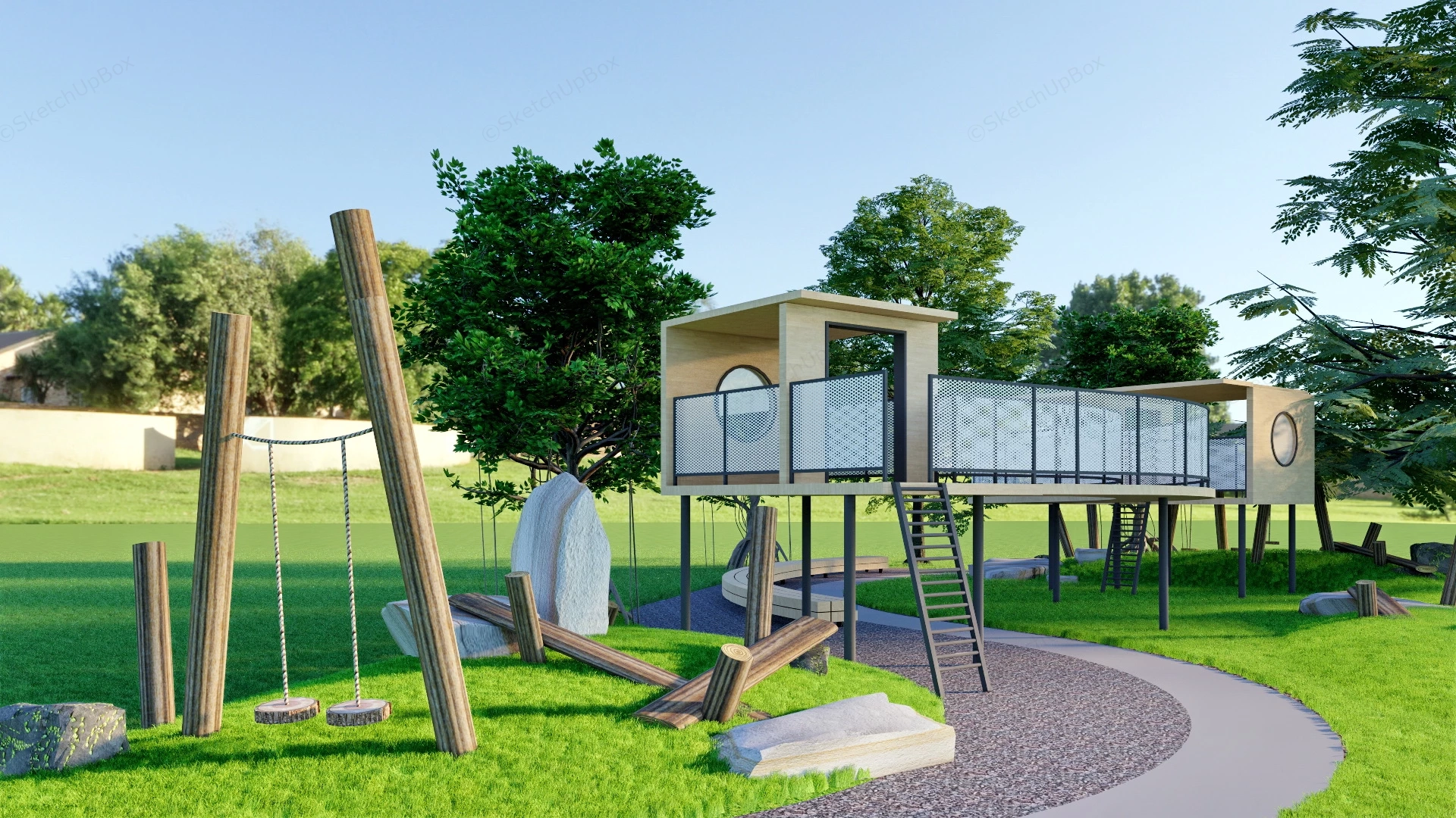 Playground Playhouse sketchup model preview - SketchupBox