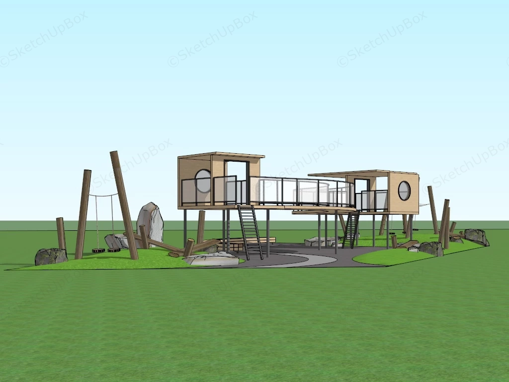 Playground Playhouse sketchup model preview - SketchupBox