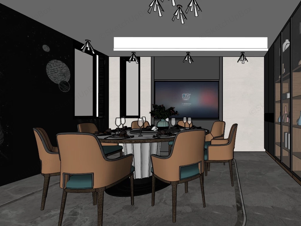 Luxury Dining Room Design sketchup model preview - SketchupBox