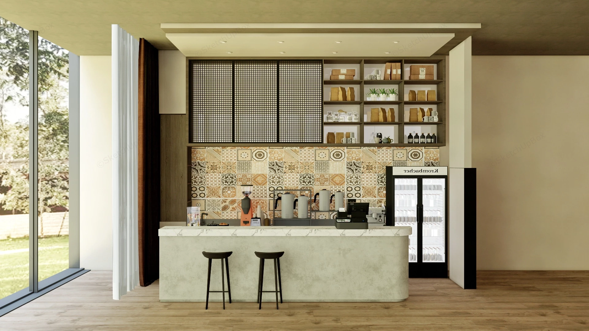 Coffee Bar Design sketchup model preview - SketchupBox