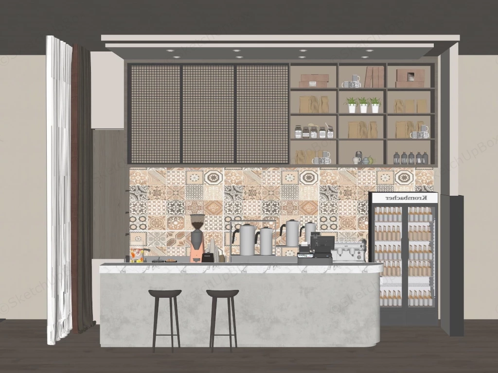 Coffee Bar Design sketchup model preview - SketchupBox