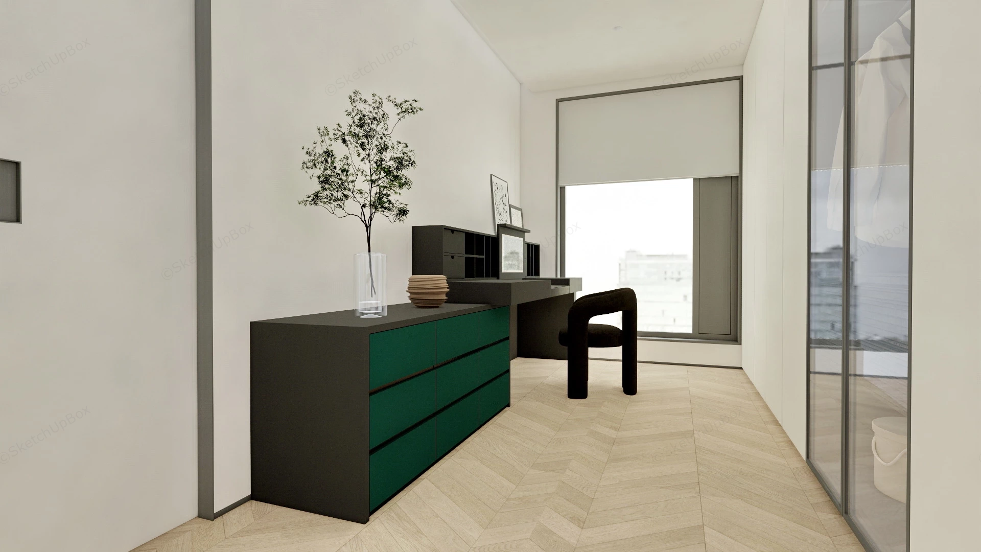 Dressing Room With Bath Design sketchup model preview - SketchupBox