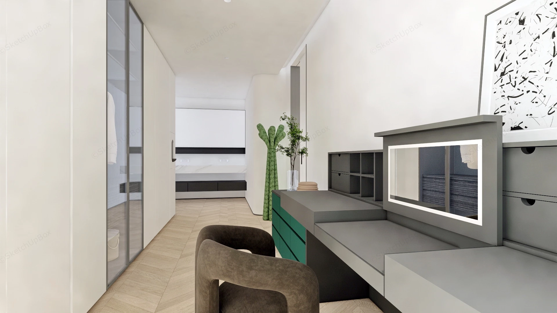 Dressing Room With Bath Design sketchup model preview - SketchupBox