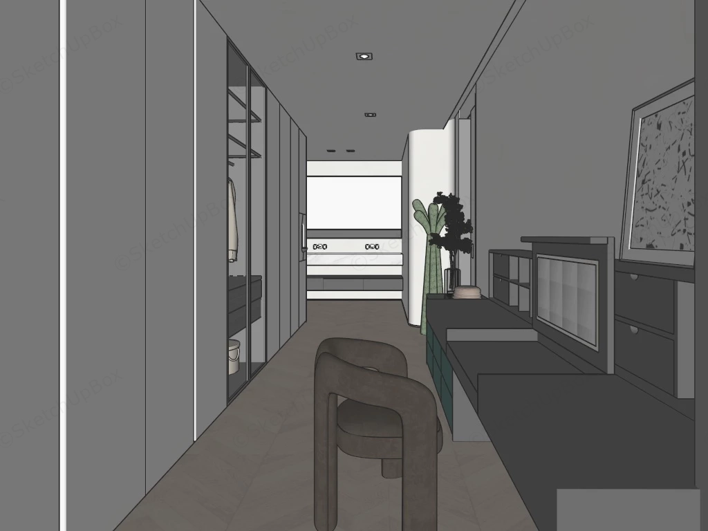 Dressing Room With Bath Design sketchup model preview - SketchupBox