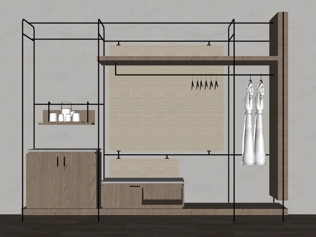 Industrial Open Wardrobe sketchup model preview - SketchupBox