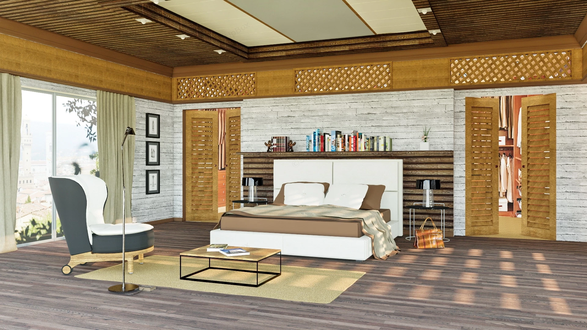 Vintage Bedroom Decor sketchup model preview - SketchupBox